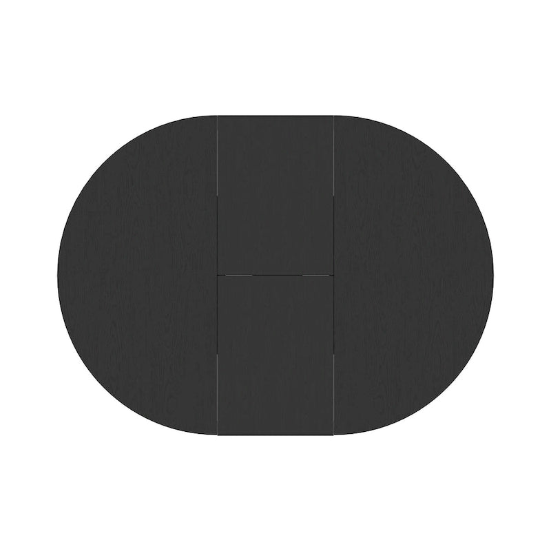 Mesa de jantar redonda moderna com tampo extensível e base em X para refeições em família, espaços pequenos e vários estilos