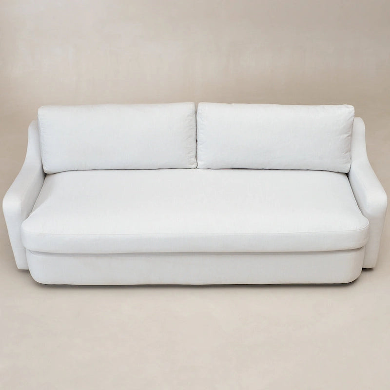 Sofá de 3 lugares em linho com assento profundo, almofadas reversíveis, 90"W