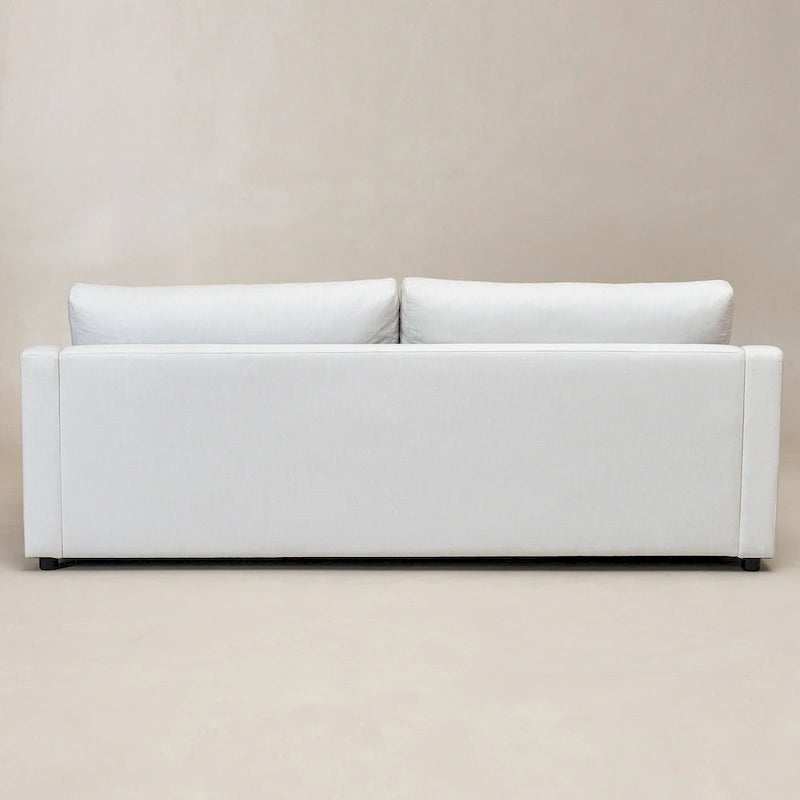 Sofá de 3 lugares em linho com assento profundo, almofadas reversíveis, 90"W