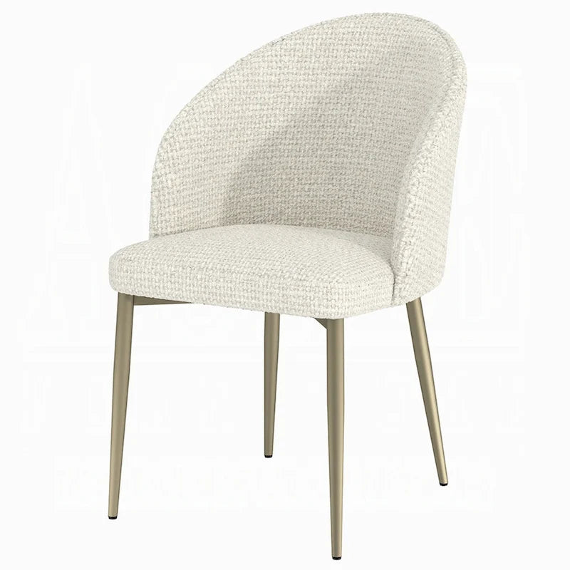 Padded Curved Back Dining Side Chair Set of 2, White