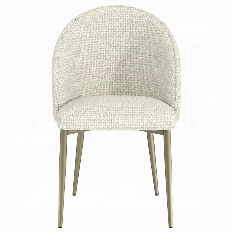 Padded Curved Back Dining Side Chair Set of 2, White