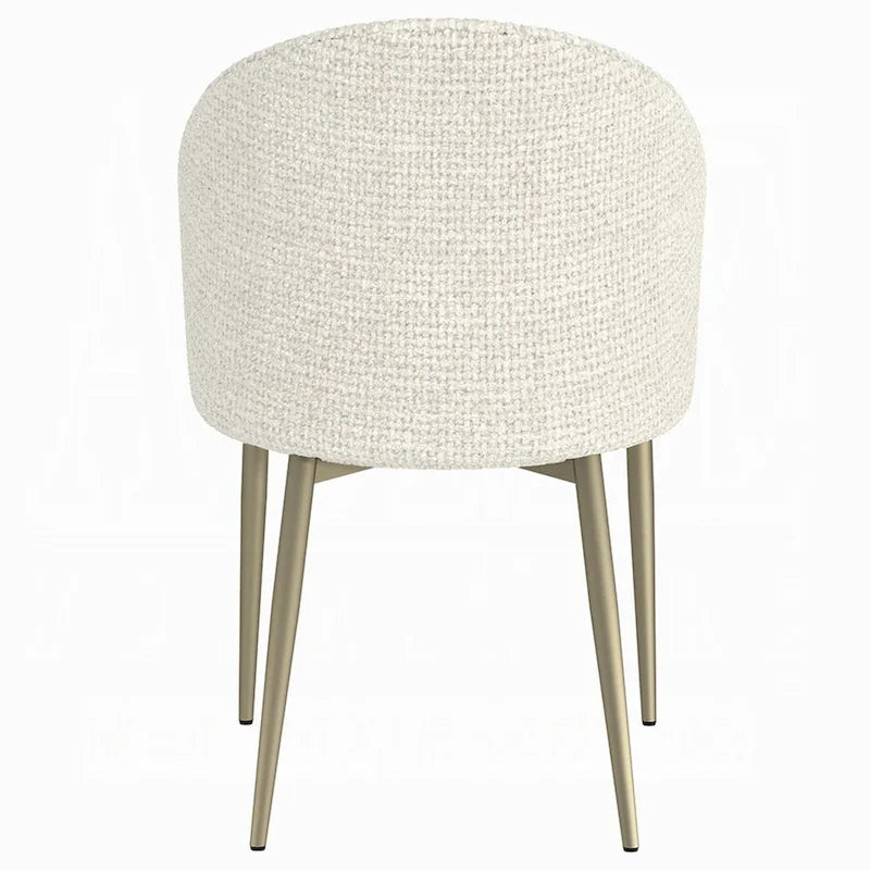 Padded Curved Back Dining Side Chair Set of 2, White