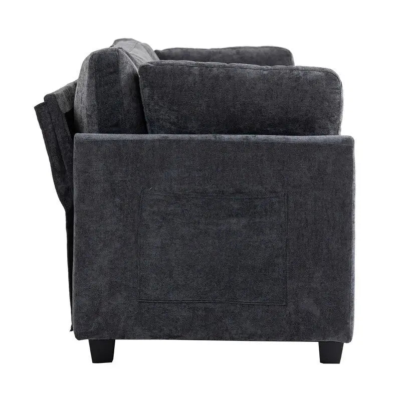 Chenille-Sofa mit Polsterung für drei Personen