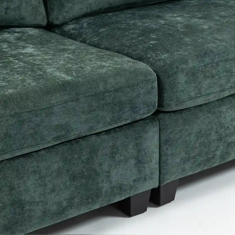Chenille-Sofa mit Polsterung für drei Personen