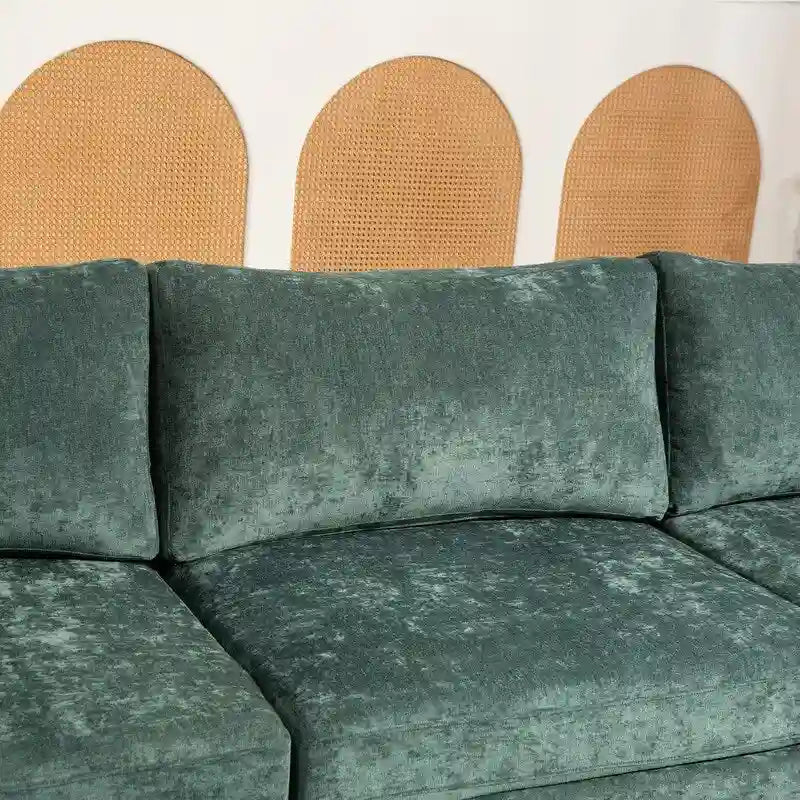 Chenille-Sofa mit Polsterung für drei Personen