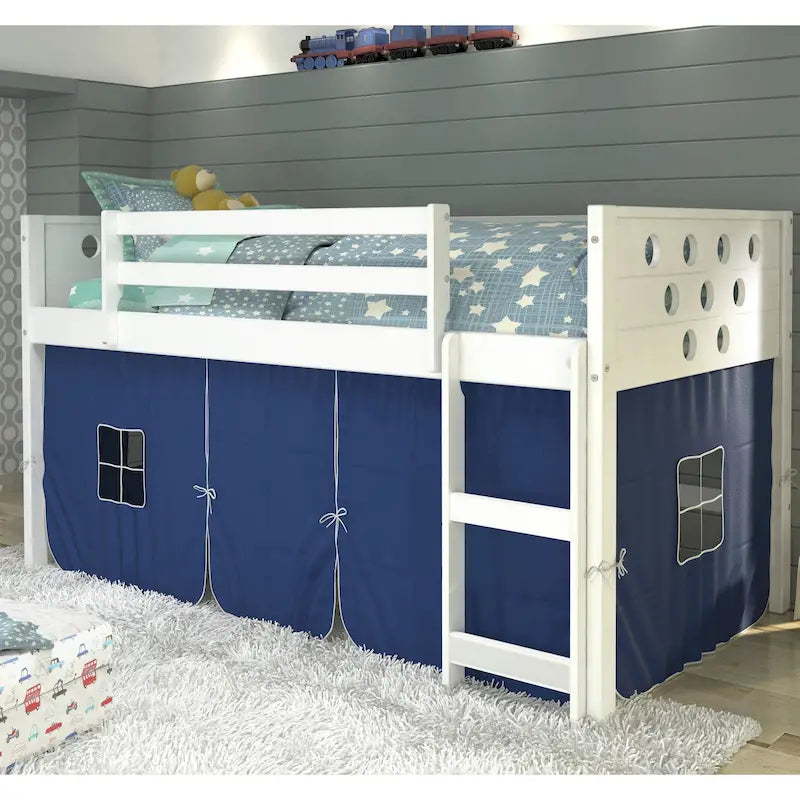 Low Tent White Loft Bed, Twin