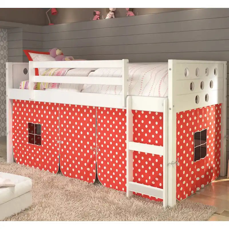 Low Tent White Loft Bed, Twin