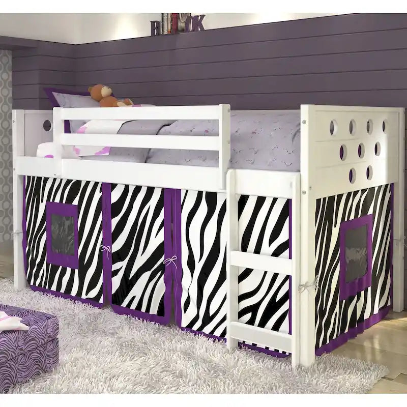 Low Tent White Loft Bed, Twin