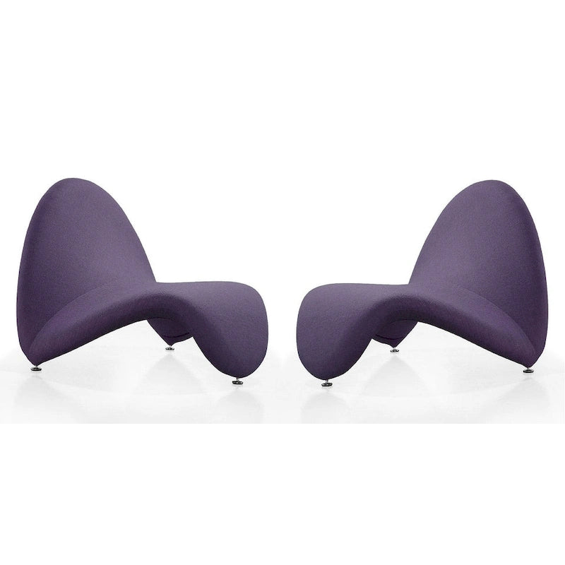 Wool Blend Sculptural Accent Chair Set of 2