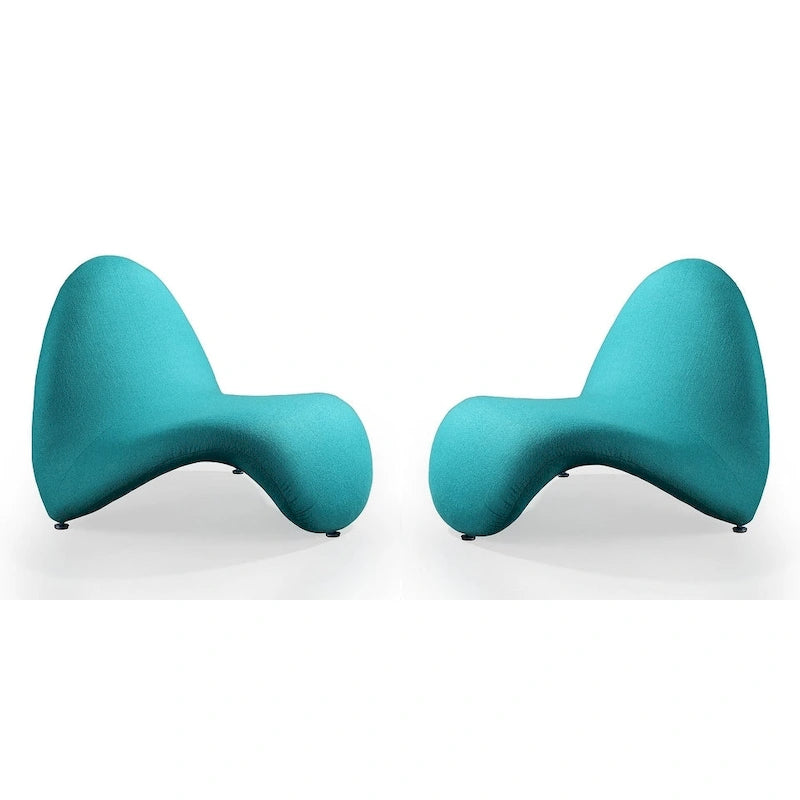 Wool Blend Sculptural Accent Chair Set of 2