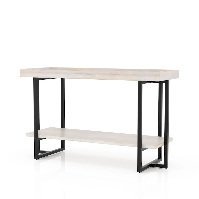Farmhouse 47-inch Metal 1-Shelf Sofa Table