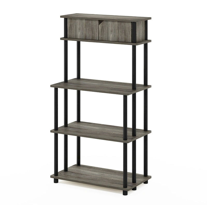 Toolless Kitchen Storage Shelf with Top Cabinet
