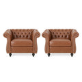 Traditional Chesterfield Club Chairs Set of 2