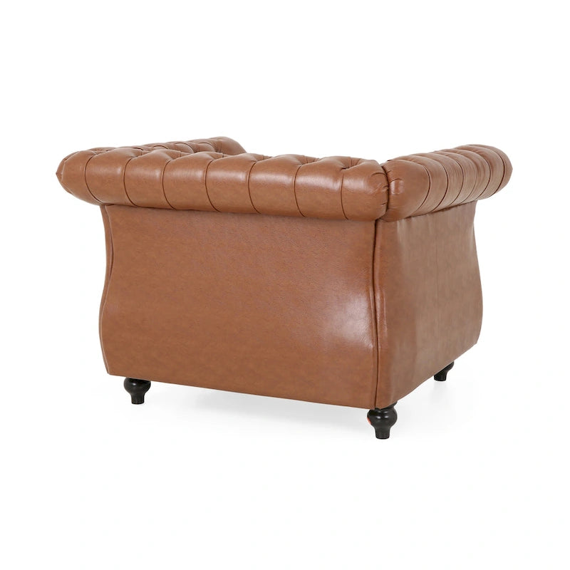 Traditional Chesterfield Club Chairs Set of 2