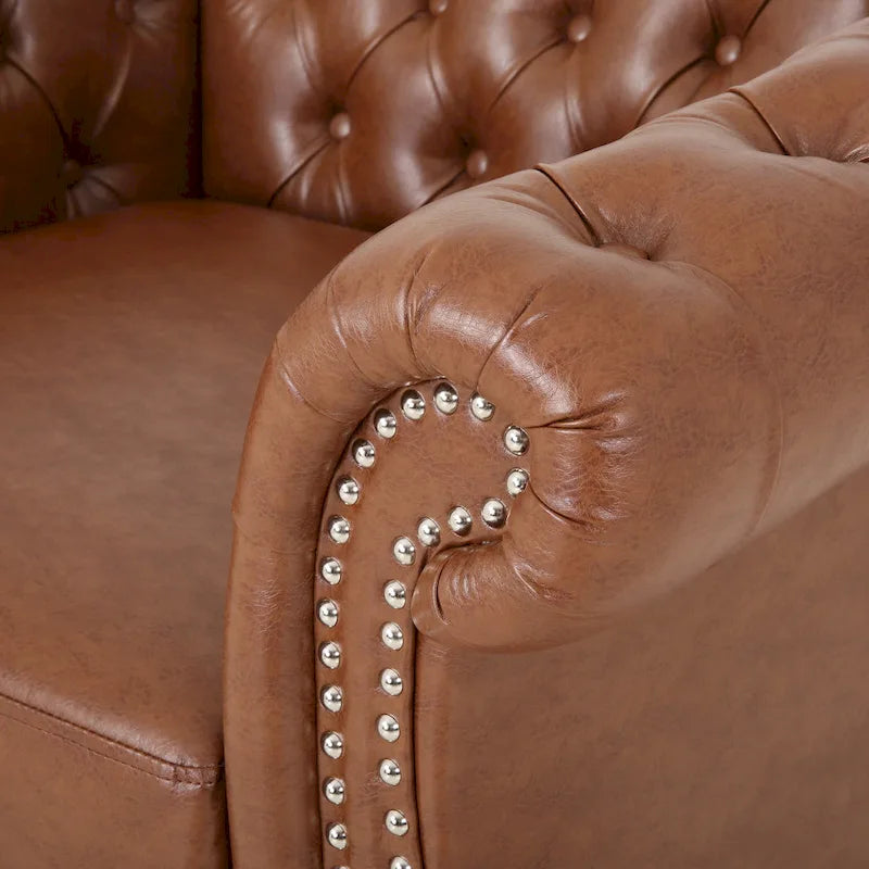Traditional Chesterfield Club Chairs Set of 2