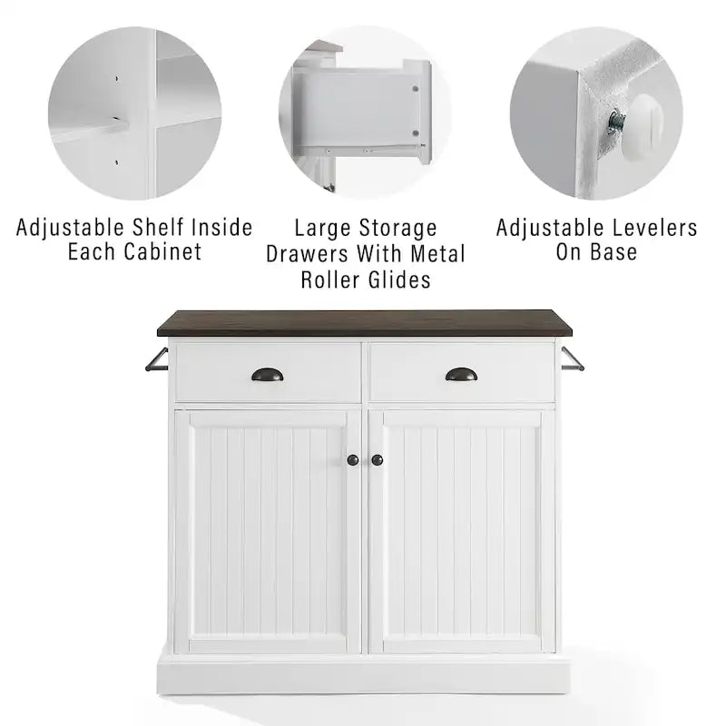 Isola da cucina in stile costiero - 18D x 40W x 36.13H