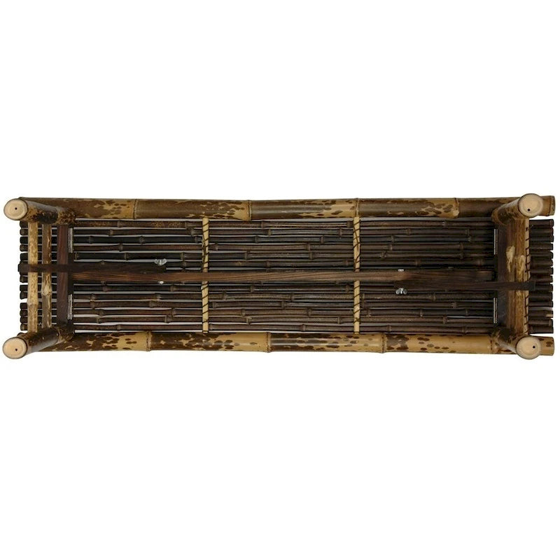 Handgemaakte opklapbare bank in Japanse stijl van donker bamboe - 47.00W x 14.00D x 15.75H
