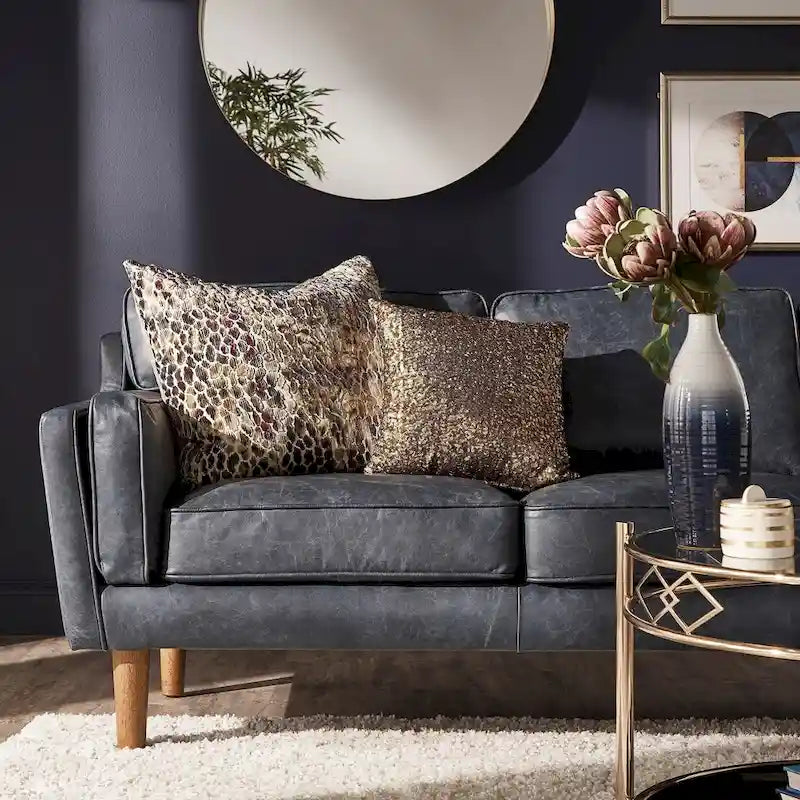Blue Leather Sofa