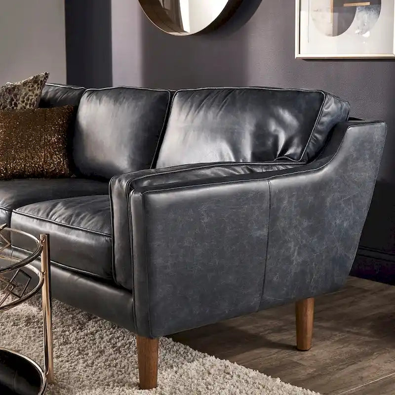 Blue Leather Sofa