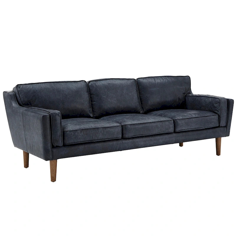 Blue Leather Sofa