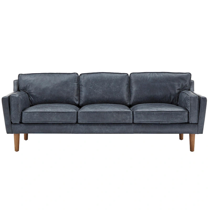 Blue Leather Sofa