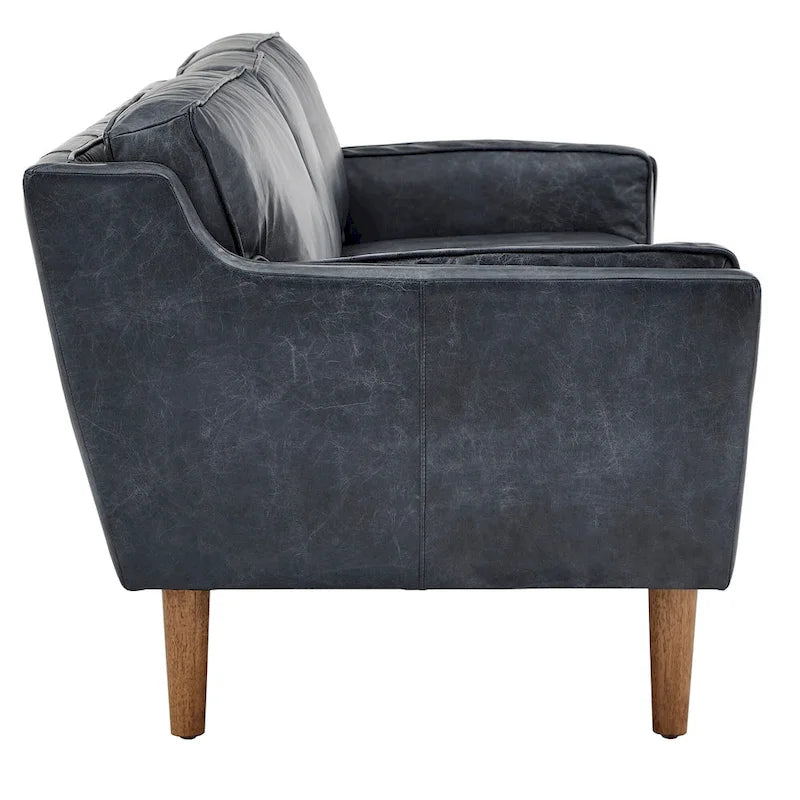Blue Leather Sofa