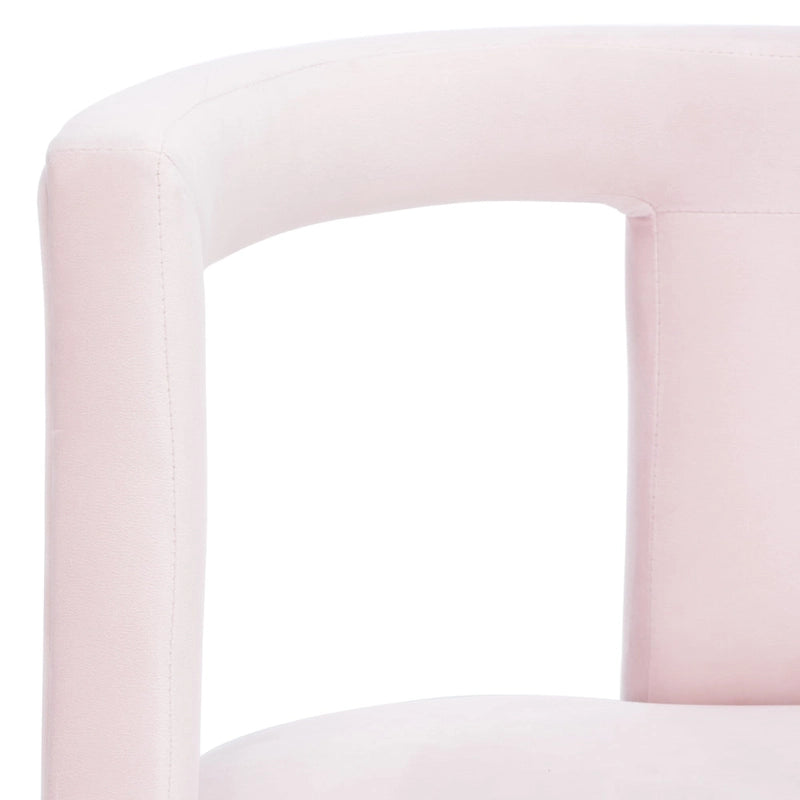 Poltrona decorativa in velluto con struttura aperta