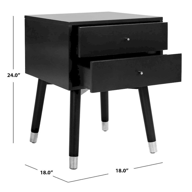 Nachttisch im Mid-Century-Modern-Stil mit 2 Schubladen