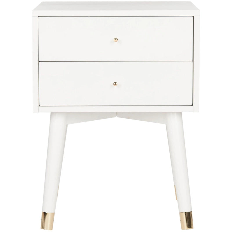 Nachttisch im Mid-Century-Modern-Stil mit 2 Schubladen