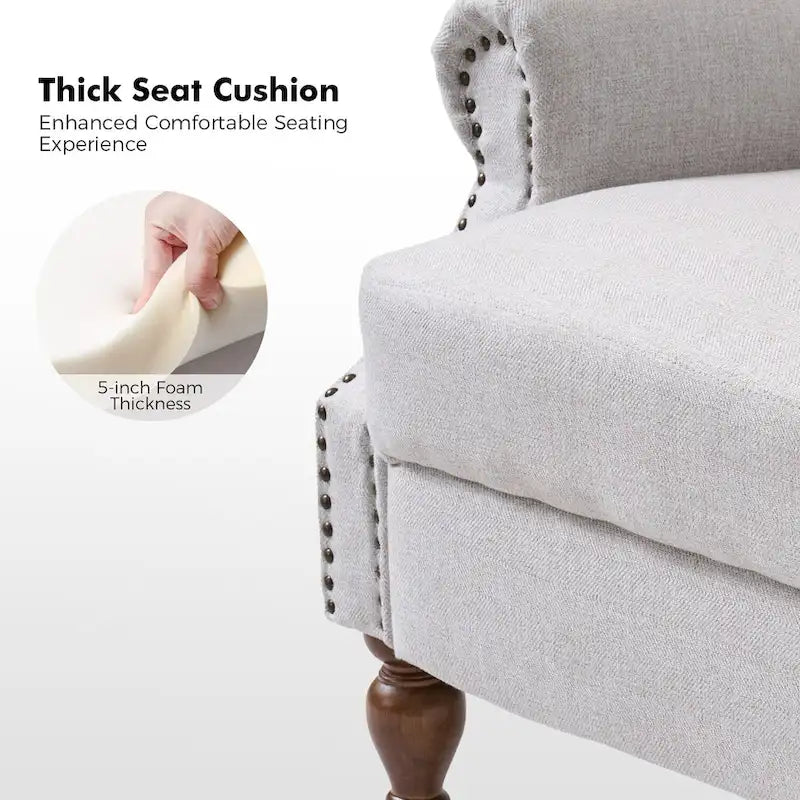 Traditional Roll Arm Manual Recliner with Solid Wood Legs, Set of 2