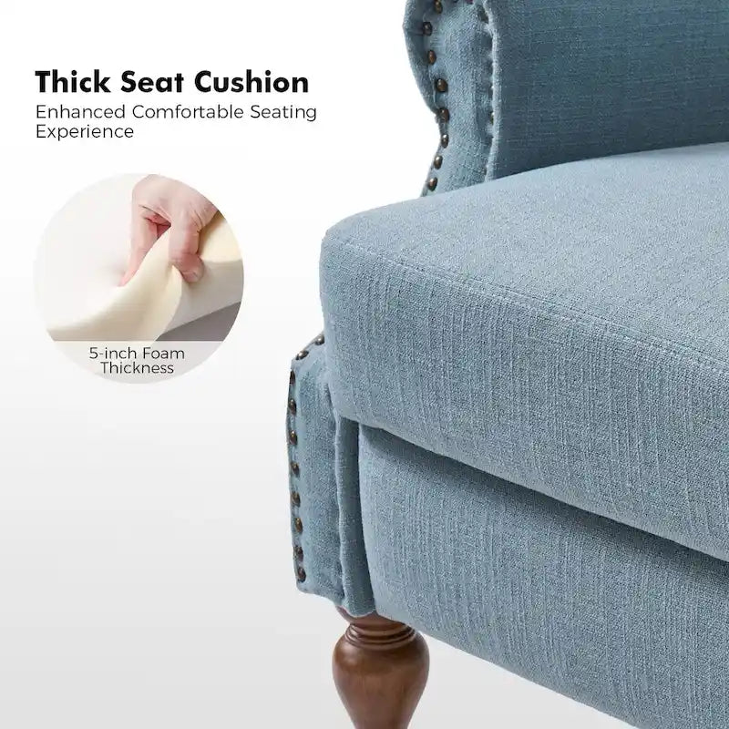 Traditional Roll Arm Manual Recliner with Solid Wood Legs, Set of 2