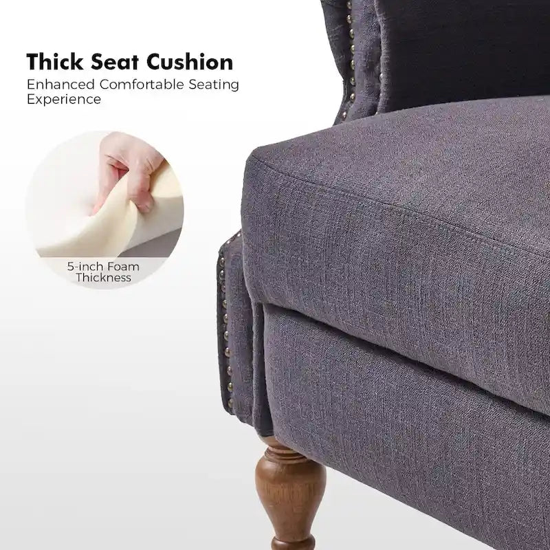 Traditional Roll Arm Manual Recliner with Solid Wood Legs, Set of 2