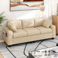80" 3-Seater Upholstered Sofa with 2 Pillows and Side Pockets