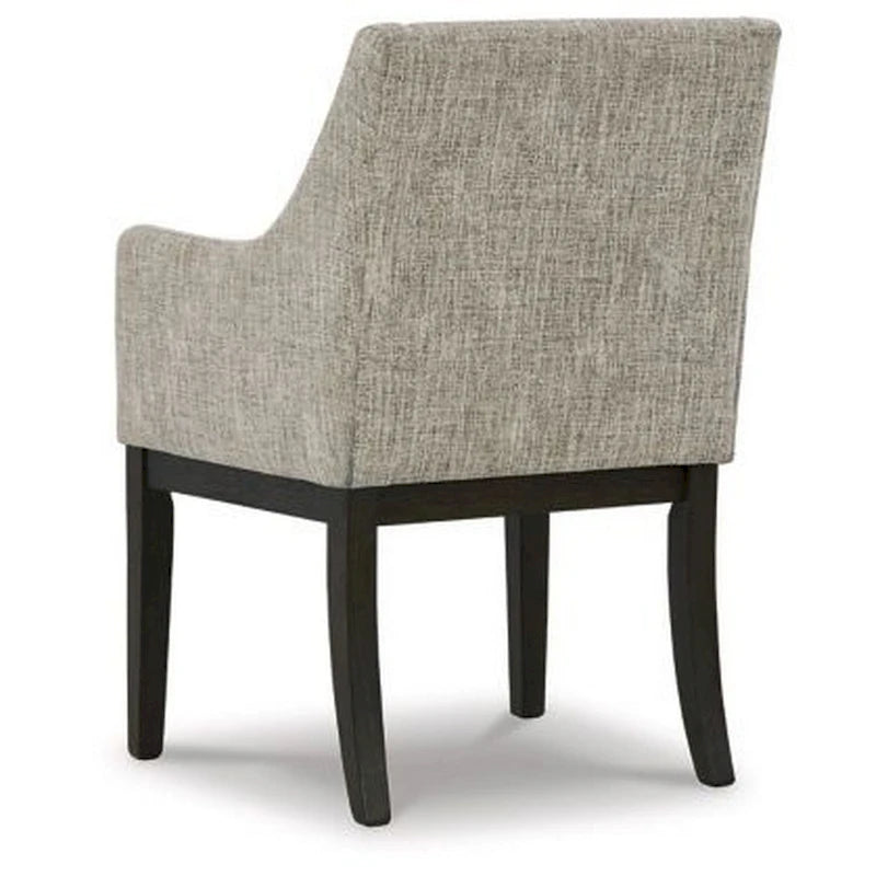 24-Inch Dining Armchair Set of 2, Beige Upholstery, Brown Legs