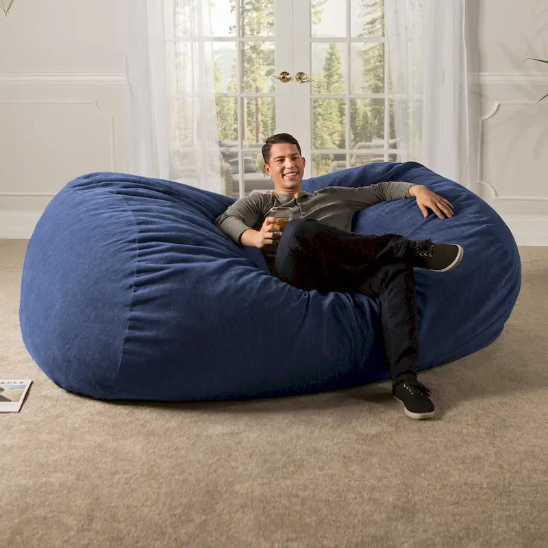 7-Foot Giant Bean Bag Sofa for Adults - Premium Chenille