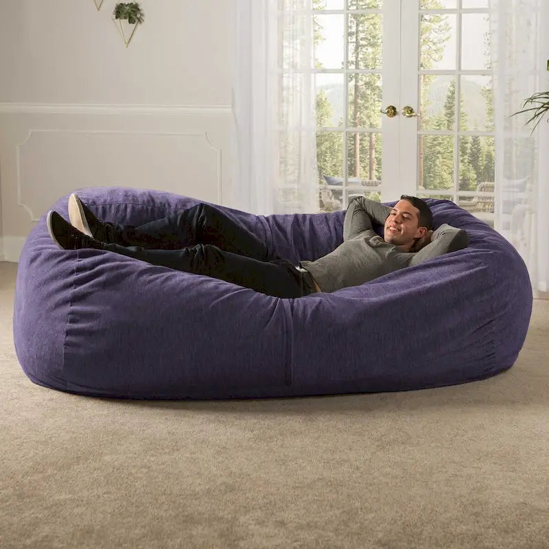 7-Foot Giant Bean Bag Sofa for Adults - Premium Chenille
