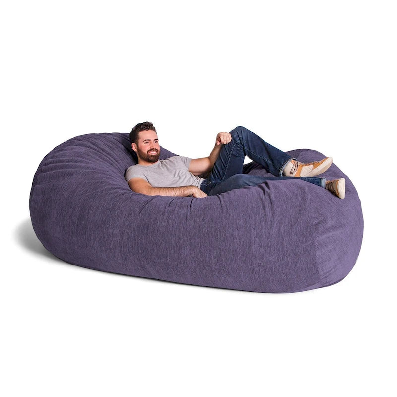 7-Foot Giant Bean Bag Sofa for Adults - Premium Chenille