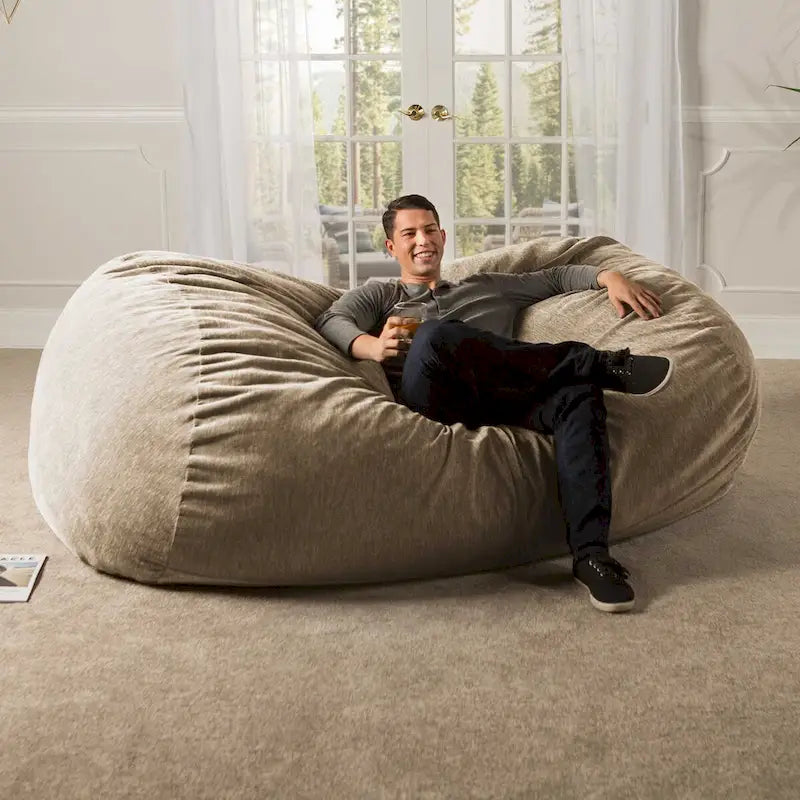 Riesiges Sitzsacksofa für Erwachsene, 7 Fuß - Premium-Chenille